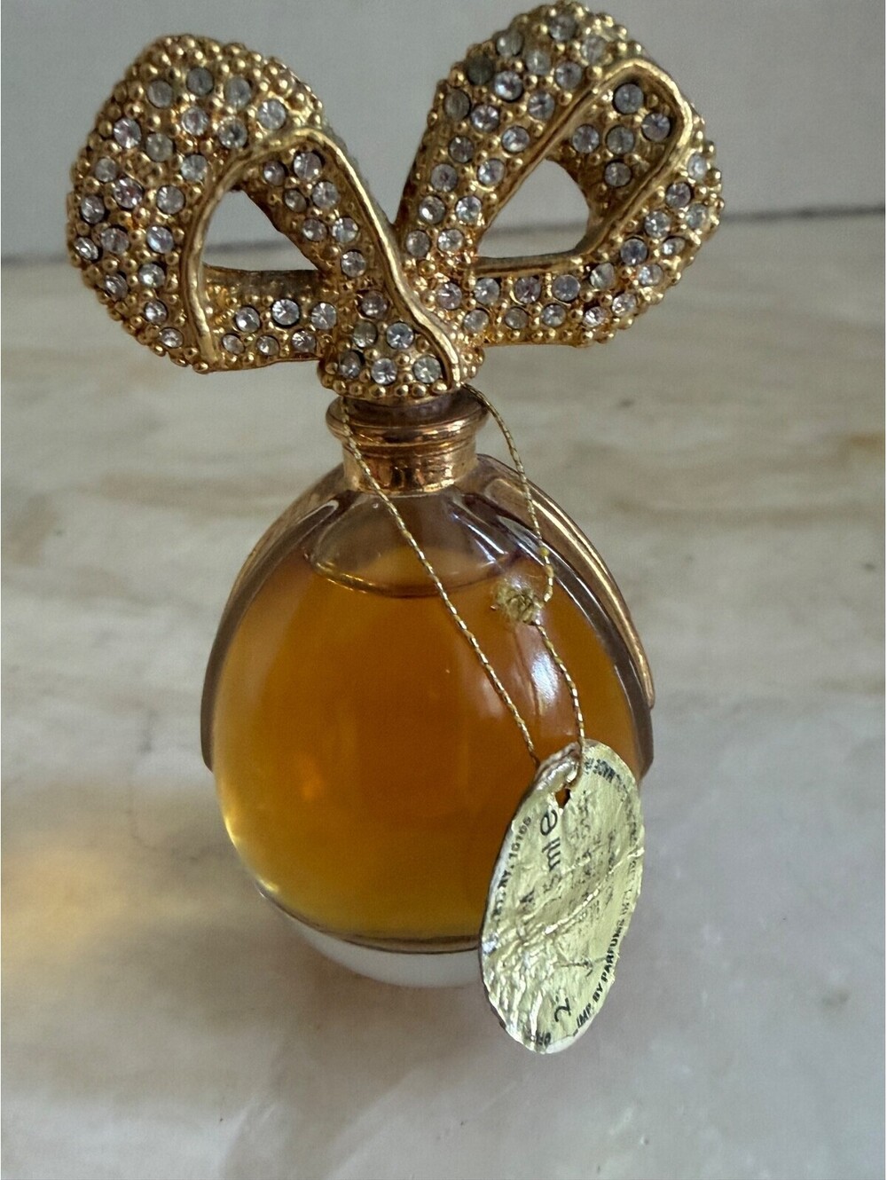 Vintage Elizabeth Taylor White Diamonds 0.25 oz Pure Parfum Full Rhinestone Bow